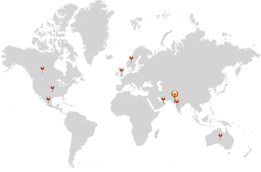 Promact global office locations on world map
